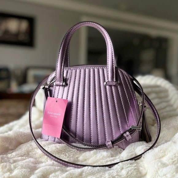 SOLD — NWT Kate Spade Patterson Dr Quilted Lavender Metallic Mini Dome Satchel - Picture 3 of 7